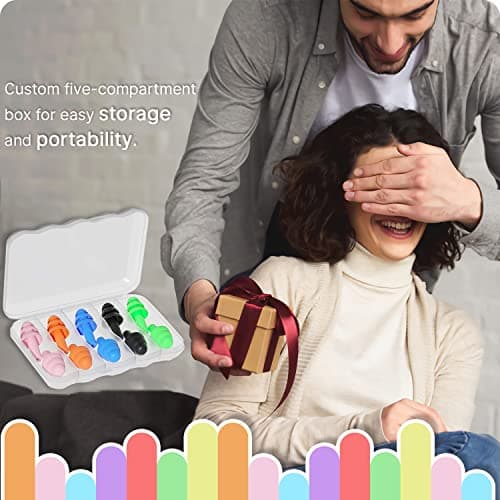 5Pairs Ear Plugs for Sleep Soft Silicone Ear Plugs for Sleeping Noise Cancelling Multicoloured — view 6