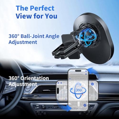 Magsafe Car Mount Charger [15W Fastest Charging Speed&20x Strongest Magnets] Car Phone Holder Wireless Charger Magnetic Phone Holder Fits iPhone 17/16/15/14/13/12 Series Pro Plus Max Samsung S Series — view 6