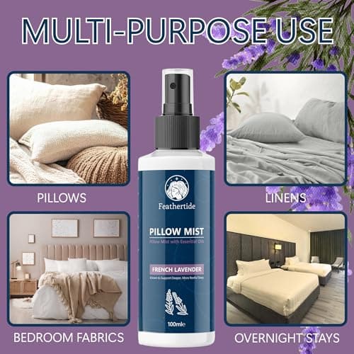 FeatherTide - Lavender Pillow Spray with Mask, 100ml - Relaxation Mist with Comfortable Sleep Mask, Calming Essential Oil Spray for Bedtime and Travel — view 2