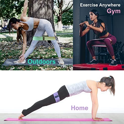 Resistance Bands 3 Pack, Fabric Exercise Bands, Non Slip Glute Bands, Fabric Booty Band Set for Strength & Booty Workout — view 6