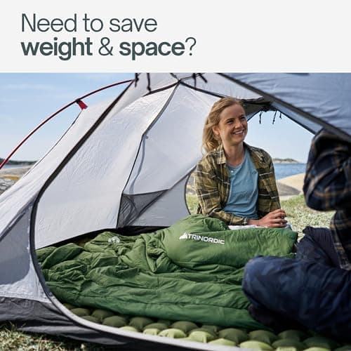 Trinordic Lightweight Summer Sleeping Bag - Mummy, 780g, Green, Regular — view 2