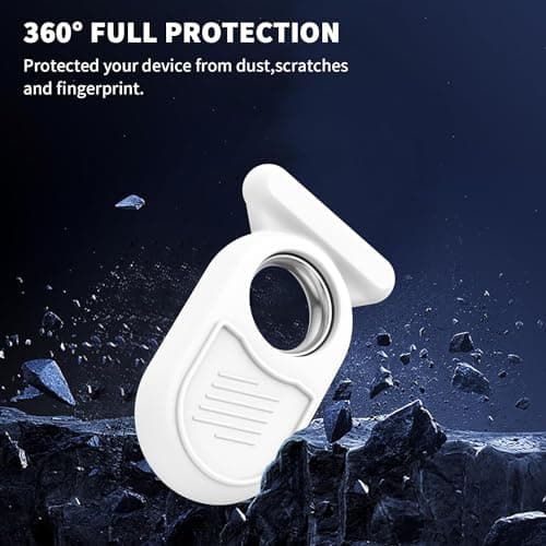 Protective Case for Galaxy SmartTag2 with Hidden Safety Pin: AIYAAIYA Non-Slip Silicone Case Compatible with Samsung Smart Tag 2 Brooch Clip for Children Pet Clothes Backpack Luggage (White) — view 6