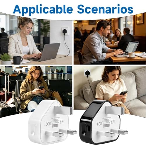 4 Pack 5V 1A USB Plug Adapter UK 3 Pin Wall Charger Fast Charging — view 5