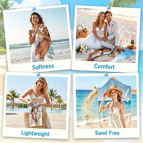 Rainsar Personalised Microfibre Beach Towel for Adults with Photo — view 4