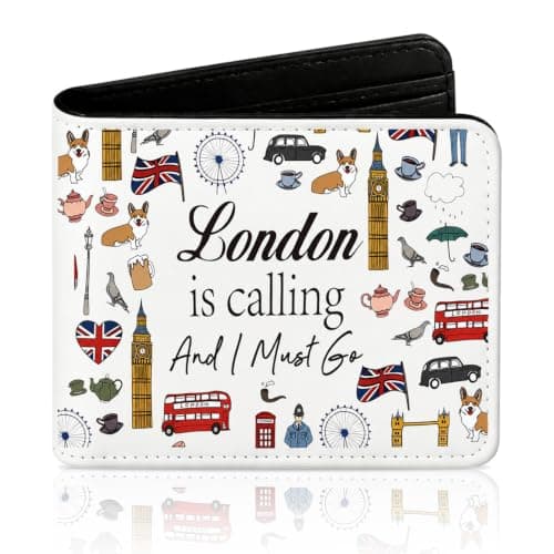London Travel Souvenirs Gifts, RFID Blocking London Themed Wallet, PU Leather, Zipper Sealed Purses for Women, Ladies Teen Girls Ideal Travelling Gift for Daily Shopping Travel Casual Outings