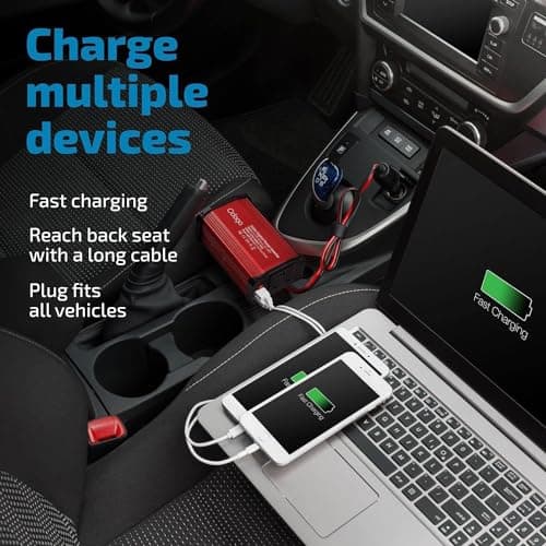 Car Power Inverter 300W 12V to 240V – Fast Car Charger, USB-C & USB-A — view 4