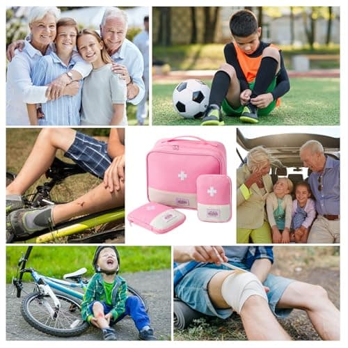 ViEinkaufen 3 Pack Pink Empty First Aid Kit Bags — view 4