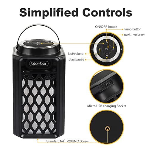 blonbar Led Flame Speaker,Outdoor Bluetooth Speaker with Torch Atmosphere,10W Outdoor Portable Stereo Speaker,IP65 Waterproof Torch Lights for Patio Home Decor,Ideal for Men Women Couples Dads Moms — view 6