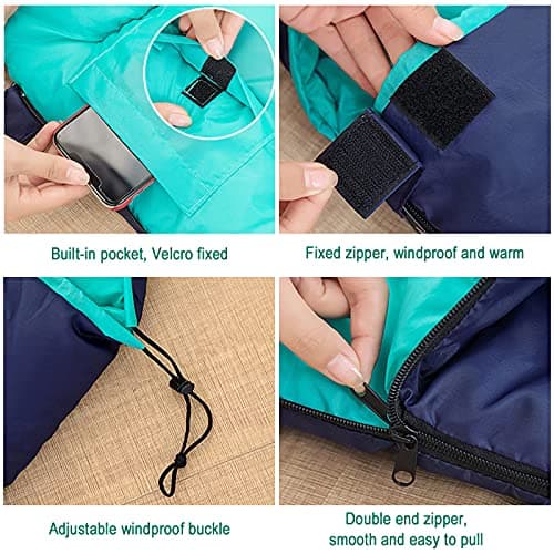 Sleeping Bag - Electric Heated Sleeping Bag USB Power Support Heating Pads - Compact Waterproof Sleeping Bag with Portable Compression Bag for Camping, Backpacking, Hiking (Power bank NOT included) — view 4