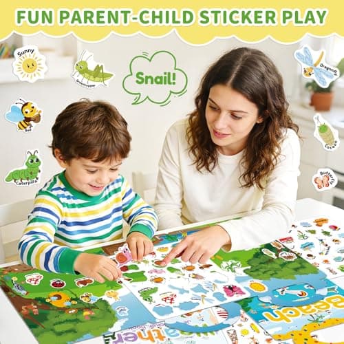 CREATIVETREES 6 Sets Reusable Sticker Book for Toddlers 3-6, Jelly Sticker Books for Toddler, Travel Sticker Activity Toys for Kids 3 4 5 6 Years Old Girls & Boys — view 2