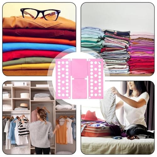 Clothes Folding Board Fast Shirt Folder for Adults Laundry (pink) — view 4