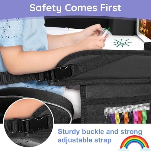 INFANZIA Kids Travel Tray for Car, Car Seat Tray with Markers for Kids — view 3