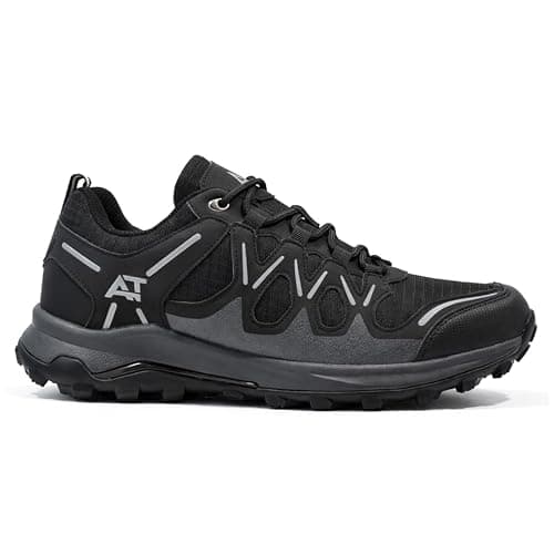 MENS MEMORY FOAM HIKING WALKING BOOTS ANKLE WINTER TREKKING TRAIL TRAINERS SHOES SIZE (BLACK, UK Footwear Size System, Adult, Men, Numeric, Medium, 7)