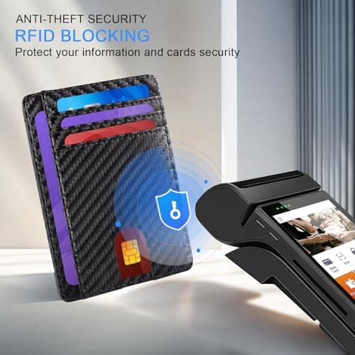 Meliya Slim RFID Blocking Wallet for Men, Front Pocket Minimalist Leather Credit Card Holder Wallet for Women, Holds up to 7 Cards and Bank Notes, Ideal for Travel — view 3