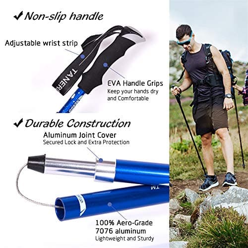 Wsobue Walking Pole-1 Pack Hiking Trekking Pole With Antishock and Quick Lock System, Telescopic, Collapsible, Ultralight Foldable Hiking Walking Stick for Seniors Women Men (Purple-1 PACK) — view 5