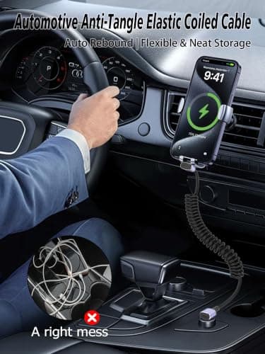 YACSEJAO USB C Coiled Cable 90 Degree 100W Fast Charging Retractable — view 3