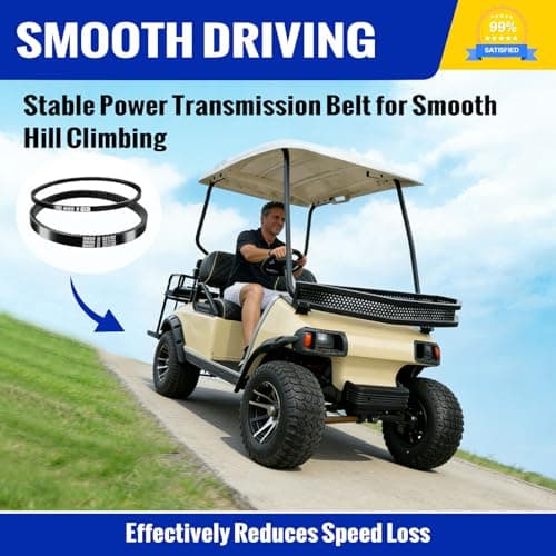 Roykaw Club Car DS Precedent Drive Belt and Starter Generator Belt Kit Fit Golf Cart DS 1997-UP and Precedent 2004-UP, Replace 101916701, 1016203 — view 6