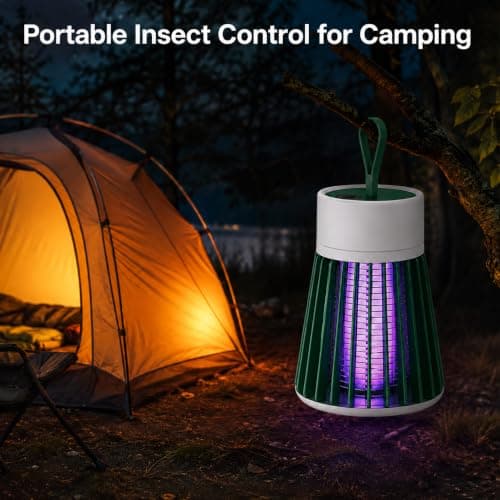USB Rechargeable UV Bug Zapper Mosquito & Fly Trap, Portable Electric Insect Killer Lamp with Hanging Loop for Camping, Bedroom, Patio & Indoor Outdoor Use — view 5
