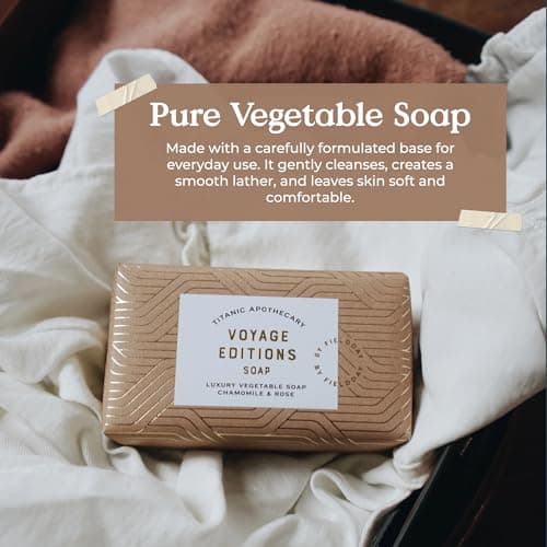 Field Day - Titanic Rose Soap Bar 190g - Luxury Vegetable Soap - Vegan & Cruelty Free - Chamomile & Rose Oil Fragrance - Softening Floral Formula - Elegant Bathroom Gift - Made in the UK — view 3