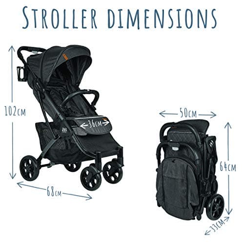 Amonev Lightweight Stroller, Premium Compact Travel Stroller. Fully Reclining Seat Suitable for Toddlers and Children (Dark Grey), 1 Count (Pack of 1) — view 6