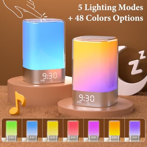 Alarm Clocks Bedside, White Noise Machine, Night Light & Bluetooth Speaker — view 6