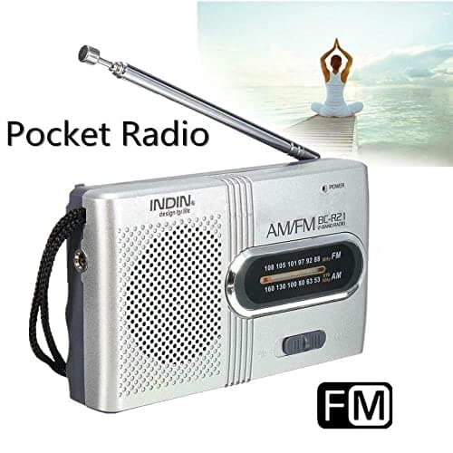 LondonExpress Portable Mini Pocket Travel AM FM Radio Battery Powered Built-in Speaker Stereo Close to Credit Card Size, Small Light-Weight and Portable Radio With Headphone Jack — view 4