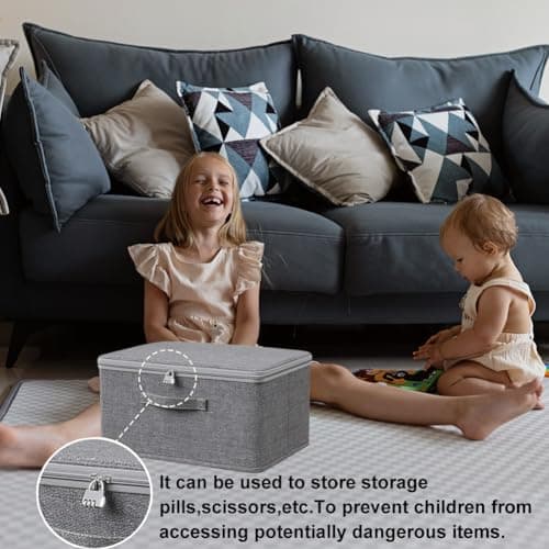 Storage Box with Lock, Storage Boxes With Lids Fabric,Combination Lock Box — view 5