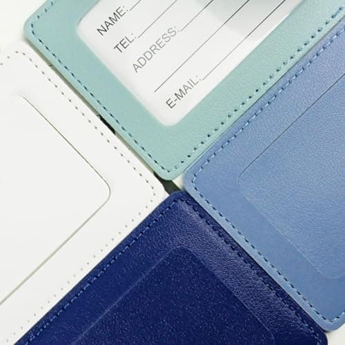 8 PCS Luggage Tags Suitcase Tag with Name ID Card Handbag Tag Labels PU Luggage Tags with Adjustable Strap Preventing Loss of Bags and Suitcases for Suitcase and Travel Bag Ta — view 4