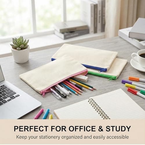 RJTCXJS 12 Pcs Blank Canvas Bags, Plain Tote Bags to Decorate — view 6