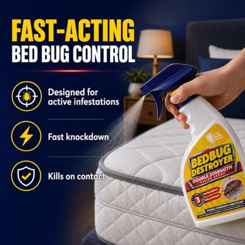 Bed Bug Killer Spray - Double Strength Cypermethrin & Tetramethrin Formula, Kills Adult Bed Bugs, Eggs and Nymphs. Suitable For Mattresses, Bed Frames, Carpets, Cracks, Crevices and Surfaces - 500ml — view 4
