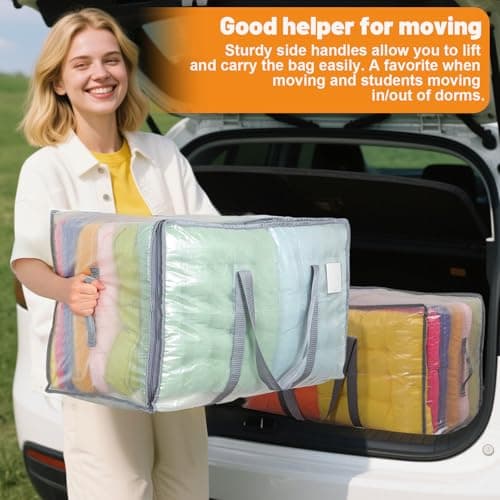 Dntorx 4 Pack 105L Moving Bags Clothes Storage Bags Drom Packing Box, Grey — view 6