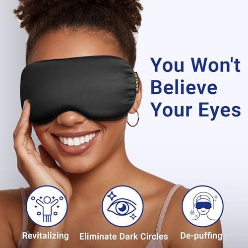 Cooling Eye Mask for Puffy Eyes, Dark Circles & Migraine Relief, Reusable Gel Cold Compress with Adjustable Strap for Headaches, Tired Eyes, Sleep & Post-Surgery Care, Black — view 3