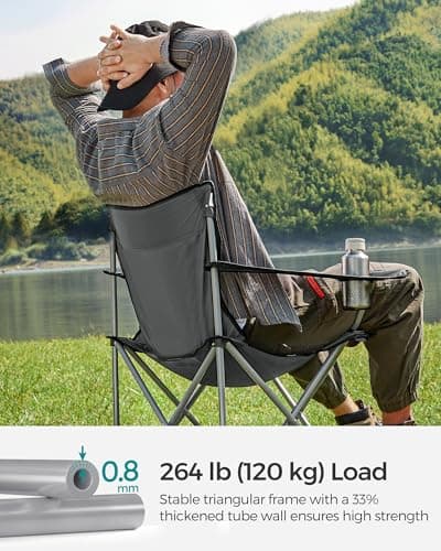 SONGMICS Set of 2 Folding Camping Chairs, Portable, 120 kg Capacity — view 5
