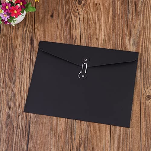 10pcs A5 Kraft Paper Envelopes Portfolio Foolscap File Folders Document Folder with String Fastener Closure Wallet Pockets File Bags Storage Pouch Paperwork Organizer Bag for Office School Home — view 4