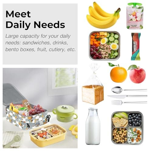 Clastyle Car Insulated Lunch Bag Truck Large Thermal Cooler Bag for Boy Picnic Lunch Box Tote, Engineer Excavator — view 4