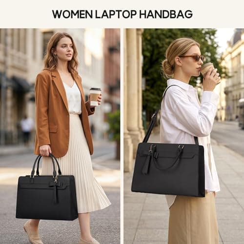 RAINSMORE Laptop Bags for Women 15.6 Inch Laptop Handbag PU Leather — view 2