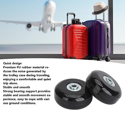 2Pcs Luggage Replacement Wheels with Rubber Universal Swivel Casters — view 2