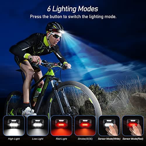 Blukar Head Torch Rechargeable, [2 Pack] 2000L Super Bright LED Headlamp — view 2