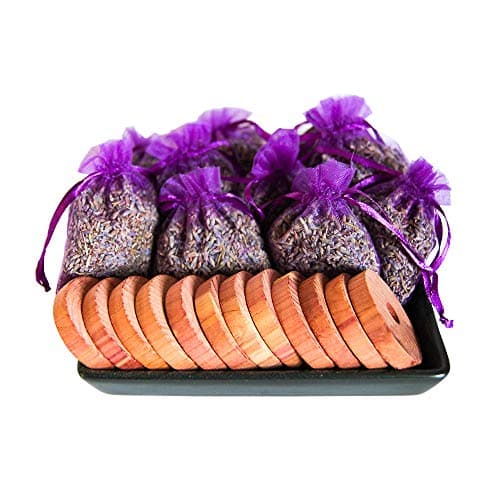 Quercus Living Fragrant Lavender Bags and Cedarwood Hanging Rings Insect and Moth Repellent For Clothes, Drawers, Wardrobes, Shoes, Travel, Sleep, Exams and Cars — view 2