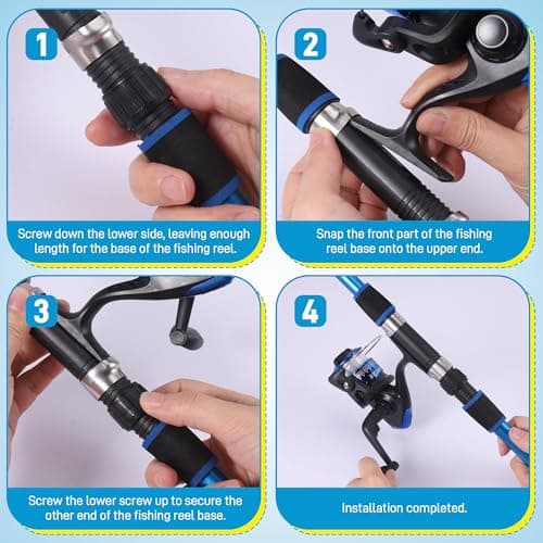 Starvortex Kid Fishing Rod Starter Set, Telescopic Fishing Rod and Reel Set — view 5