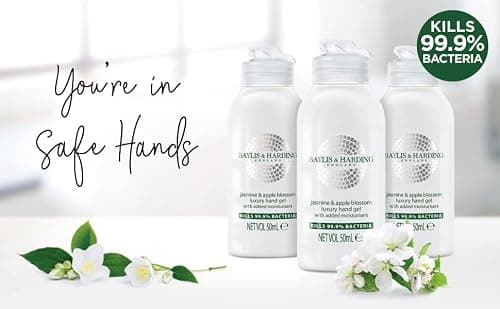 Baylis & Harding Jasmine and Apple Blossom Anti Bacterial Hand Sanitiser Gel, 50 ml, (Pack of 12) - Vegan Friendly — view 5