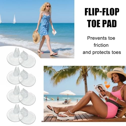 VBSYUYQ 4 Pairs Silicone Toe Post Protectors for Flip Flops Clear — view 5