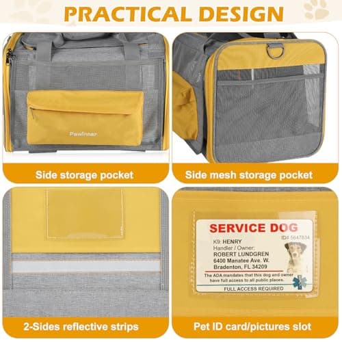 Pawinner Pet Carrier with Wheels for Cats and Dogs Airline Approved — view 6