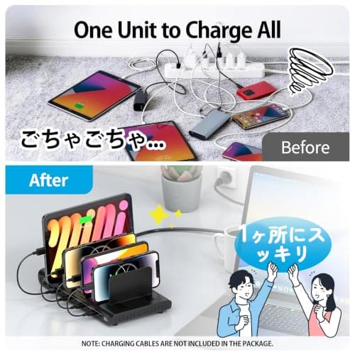 Unitek 60W 10 Port USB Charging Station for Multiple Devices & LED Display — view 6