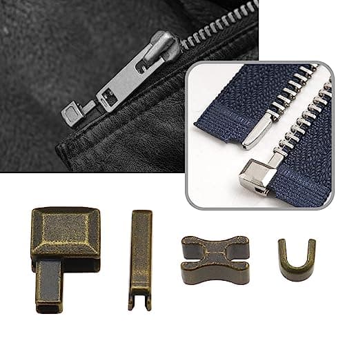 ECSiNG 20 Sets Zip Repair Kit #3#5#8#10 Metal Zipper Latch Slider Retainer Insertion Pin Zipper Bottom Stopper for Clothes Backpack Tents Luggage 5 Colours — view 2