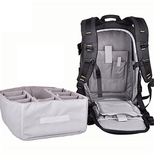 YuHan Large Capacity Waterproof Camera Backpack for DSLR/SLR, Shockproof Photography Rucksack with Padded Dividers & Rain Cover, Travel Camera Bag — view 4