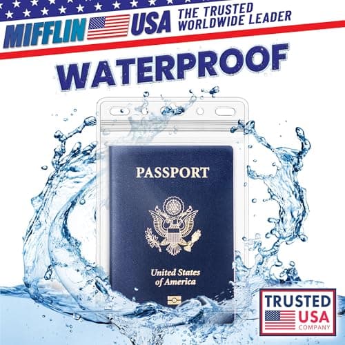 MIFFLIN Passport Holders (Clear, 10 Pack), Extra Large (XXL) ID Name Badge Holder, Waterproof Vertical Plastic Card Holders — view 2