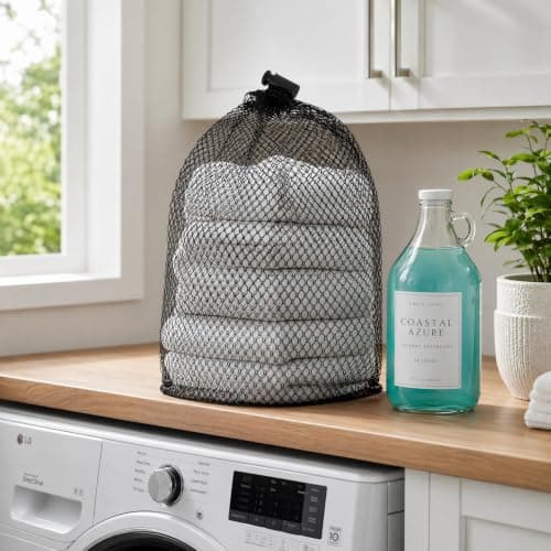 Qukkubiv 10Pcs Mesh Drawstring Bag, 30x40cm Large Net Beach Storage Bag — view 3