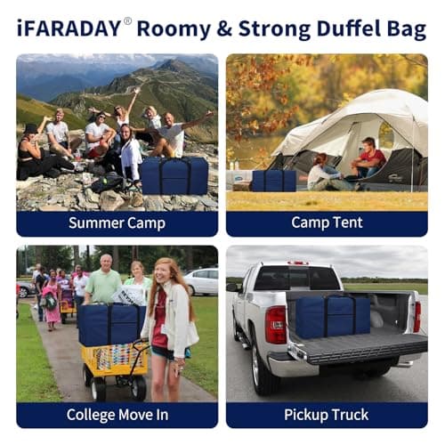 ZZY 110L Extra Large Duffle Bag Lightweight - Oversized Foldable Holdall Storage Bag for Travel, Outdoor, Camping, Sport (Navy Blue) — view 6
