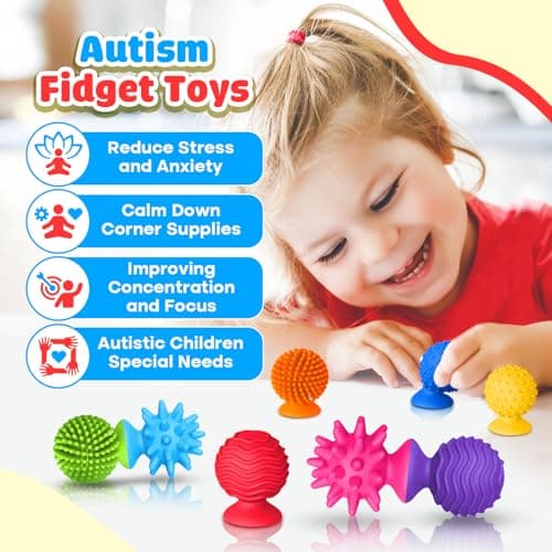 Sensory Fidget Toys for Kids: 8pcs Textured Suction Toys for Sensory Play — view 3